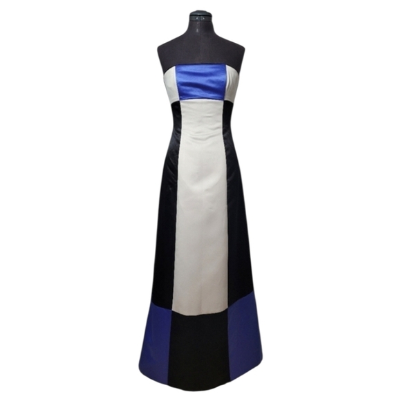 Gunne Sax Dresses & Skirts - SZ3 Jessica McClintock Gunne Sax Strapless Corset Colorblock Satin Maxi Gown